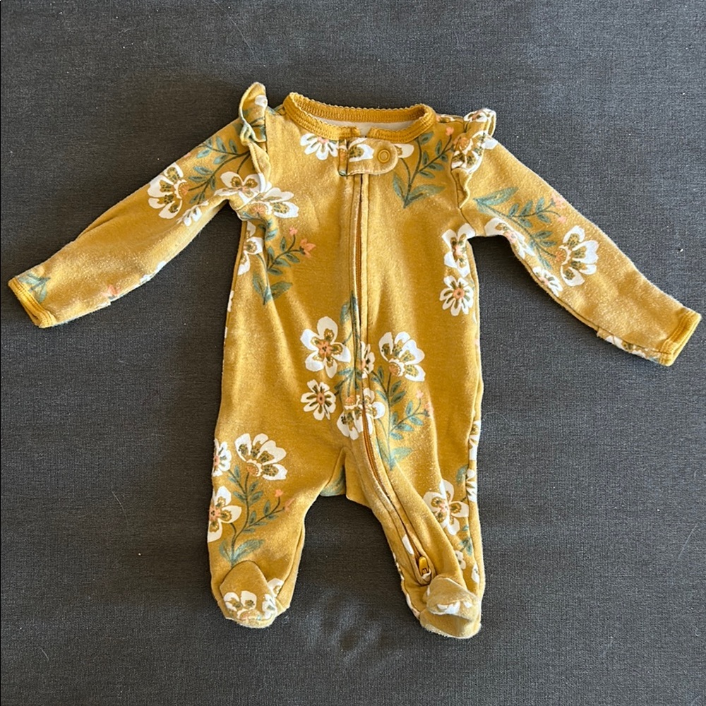 Floral Yellow Newborn One Piece